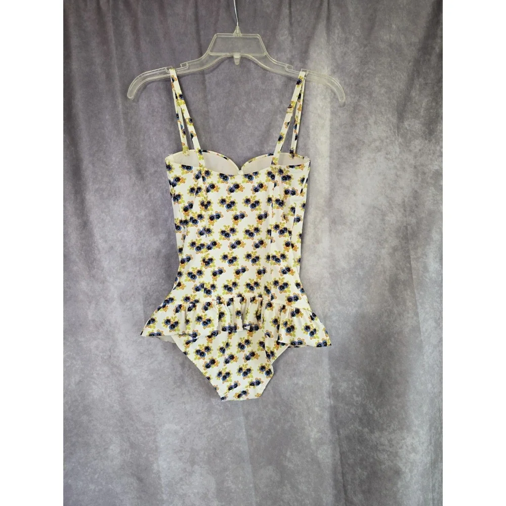 Tory Burch Floral Peplum One Piece Swimsuit Underwire Ruffle Swimdress XS